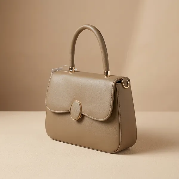 Brown_Faux_Leather_Structured_Satchel_Bag_For_Women