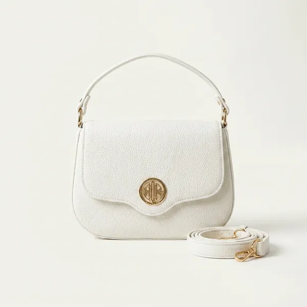 Off_White_Faux_Leather_Flap_Closure_Shoulder_Bag_For_Women