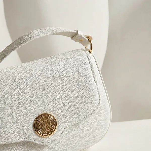 Off_White_Faux_Leather_Flap_Closure_Shoulder_Bag_For_Women