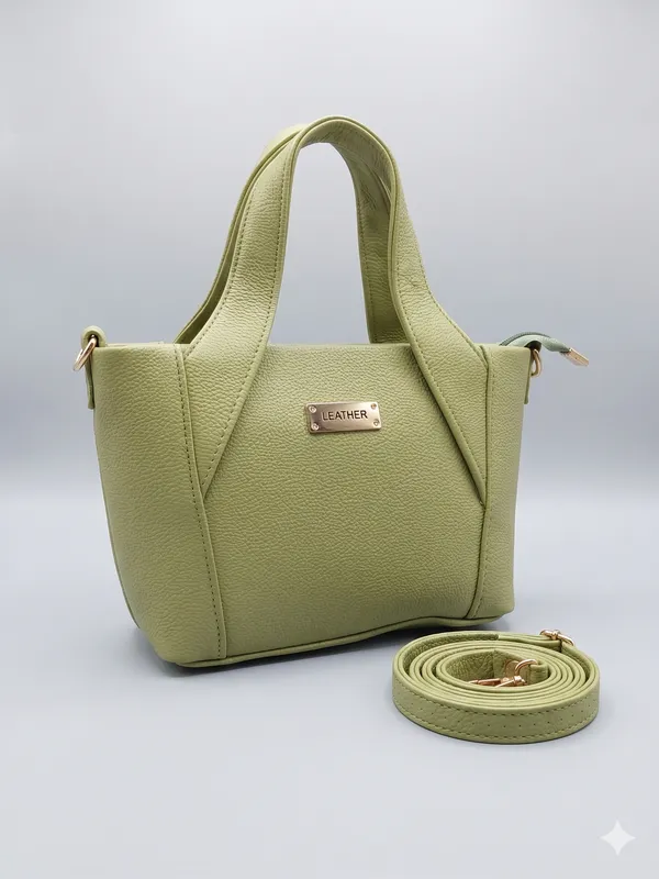 Olive_Green_Leather_Structured_Top_Handle_Handbag_For_Women