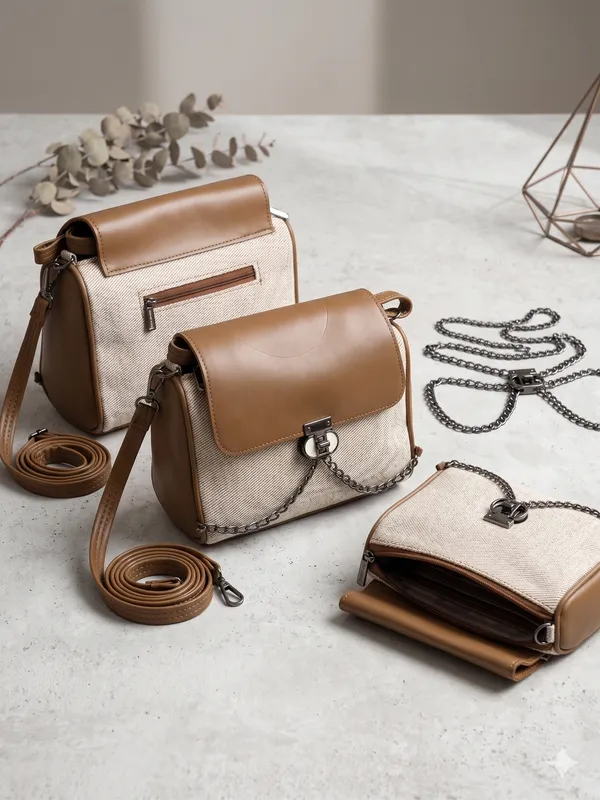 Brown_Canvas_Faux_Leather_Flap_Crossbody_Bag_With_Wallet_For_Women