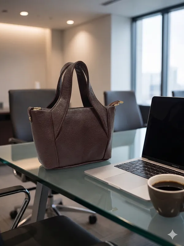 Brown_Leather_Structured_Handbag_With_Gold_Hardware_For_Women