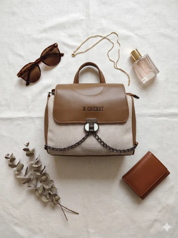 Brown_Canvas_Faux_Leather_Flap_Crossbody_Bag_With_Wallet_For_Women