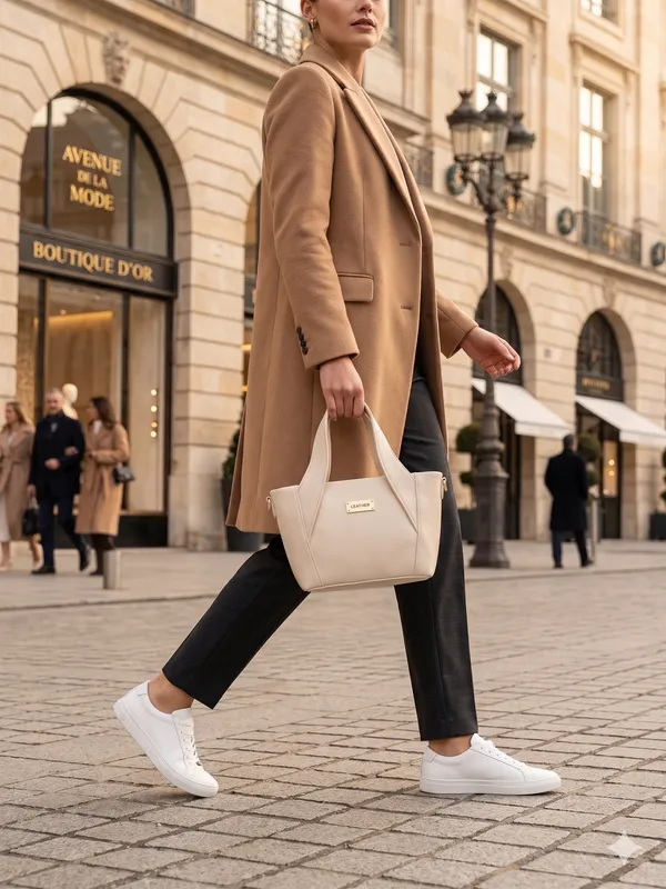 Cream_Faux_Leather_Structured_Handbag_For_Women