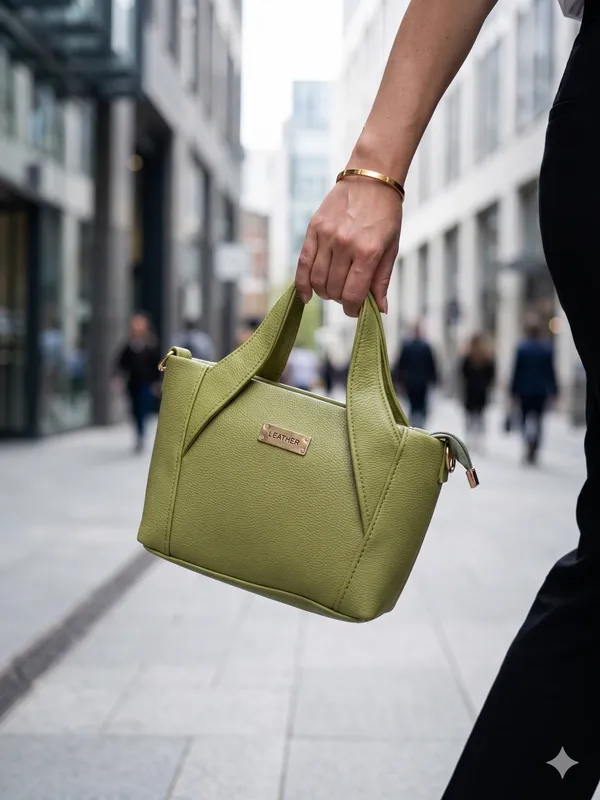 Olive_Green_Leather_Structured_Top_Handle_Handbag_For_Women