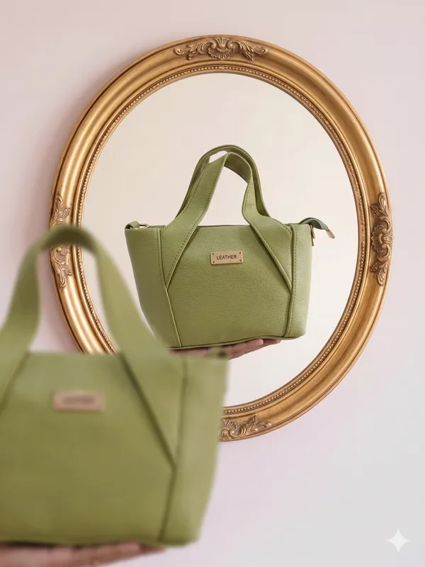Olive_Green_Leather_Structured_Top_Handle_Handbag_For_Women
