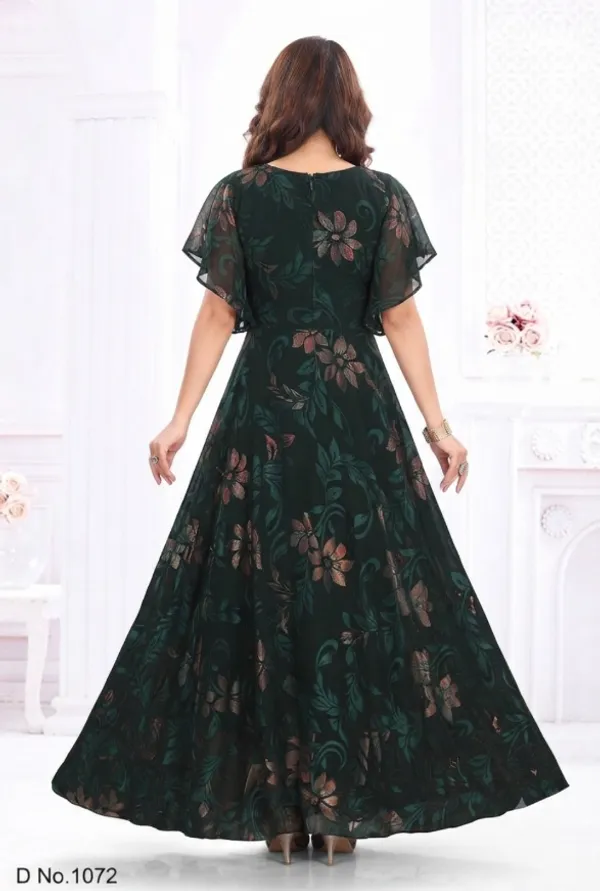 Bottle_Teal_Green_Silk_Floral_Printed_Flutter_Sleeve_Anarkali_Gown_For_Women