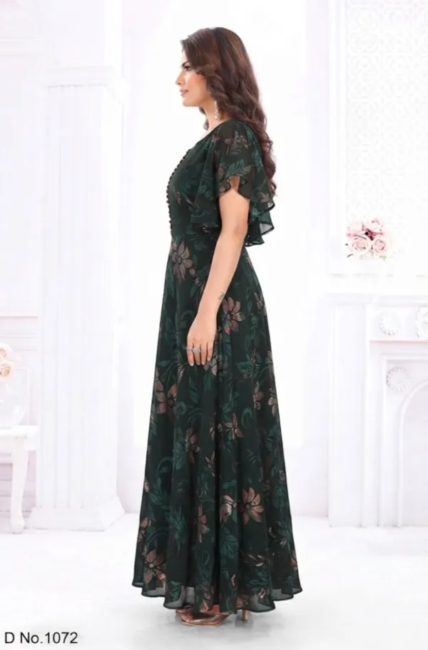Bottle_Teal_Green_Silk_Floral_Printed_Flutter_Sleeve_Anarkali_Gown_For_Women