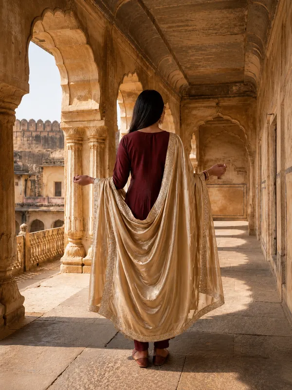 Maroon_Polyester_Silk_Embroidered_Anarkali_Suit_Set_With_Golden_Dupatta_For_Women