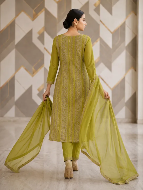 Olive_Green_Rayon_Cotton_Embroidered_Kurta_Set_With_Dupatta_For_Women