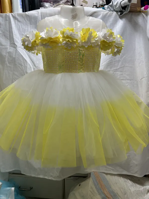 Yellow_Outer_Synthetic,_Inner_Cotton_Dress_For_Girls