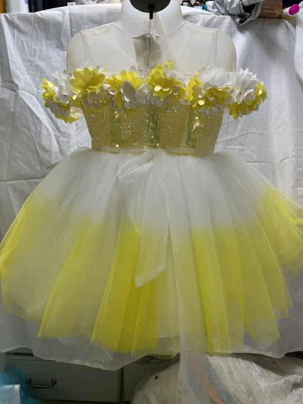 Yellow_Outer_Synthetic,_Inner_Cotton_Dress_For_Girls