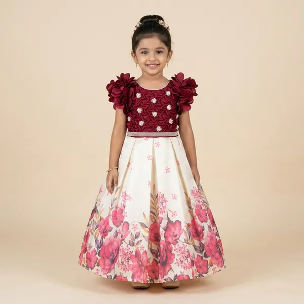 Red_Digital_Print_Fabric,_Inner_Material_Cotton_Dress_For_Girls