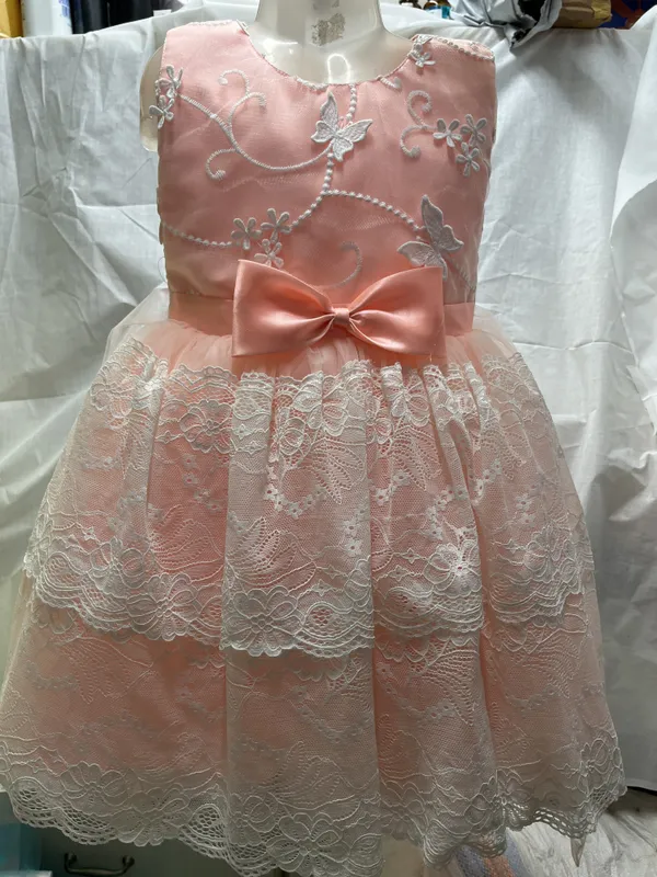 Coral_Pink_Outer_Synthetic,_Inner_Cotton_Dress_For_Girls