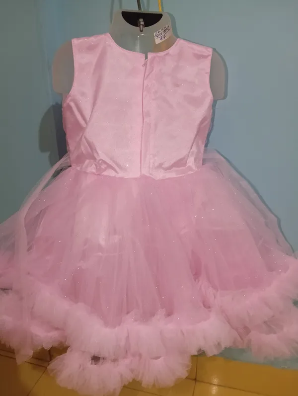 Pink_Sparkle_Net_Fabric,_Inner_Material_Cotton_Dress_For_Girls