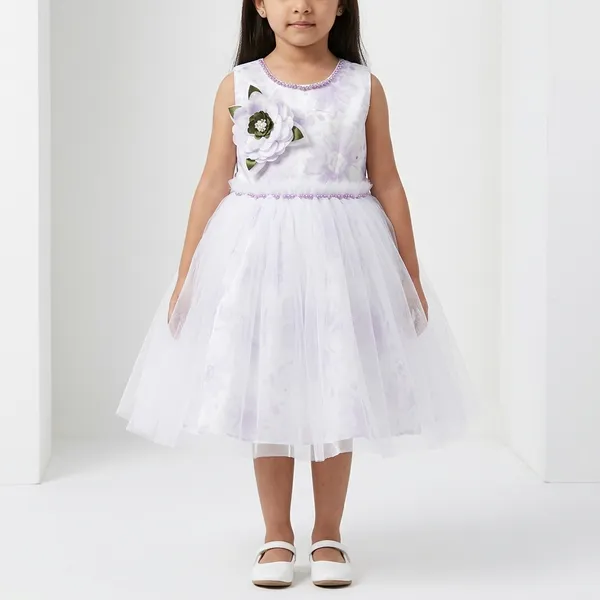 Light_Purple_&_Lavender_Digital_Print_Silky_Net_Fabric,_Inner_Material_Cotton_Dress_For_Girls
