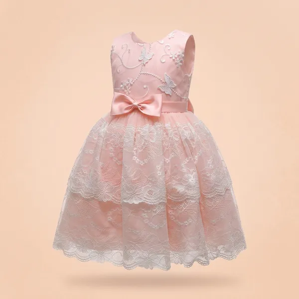 Coral_Pink_Outer_Synthetic,_Inner_Cotton_Dress_For_Girls