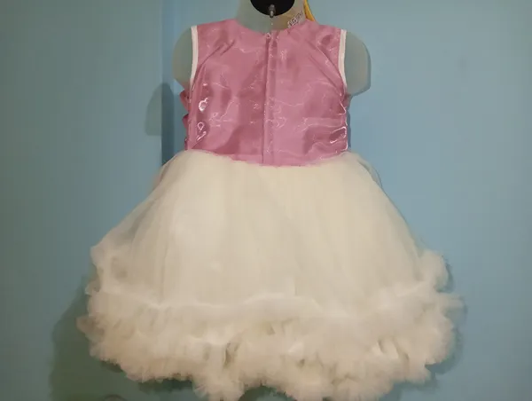 Rose_Pink_Pal_Net_Fabric,_Inner_Material_Cotton_Dress_For_Girls