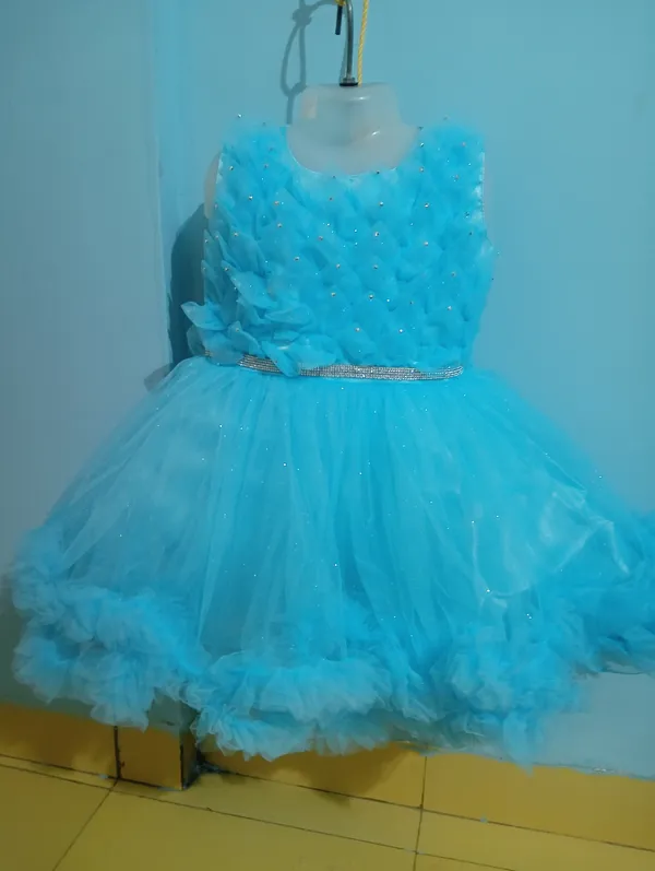 Light_Sky_Blue_Sparkle_Net_Fabric,_Inner_Material_Cotton_Dress_For_Girls