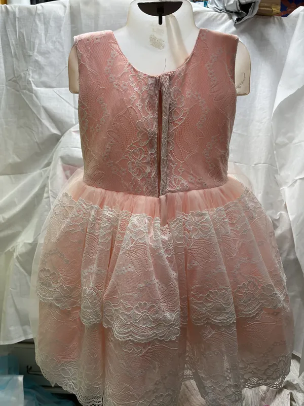 Coral_Pink_Outer_Synthetic,_Inner_Cotton_Dress_For_Girls
