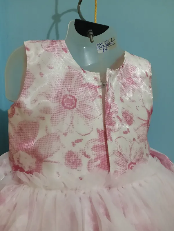 Light_Pink_Digital_Print_Silky_Net_Fabric,_Inner_Material_Cotton_Dress_For_Girls