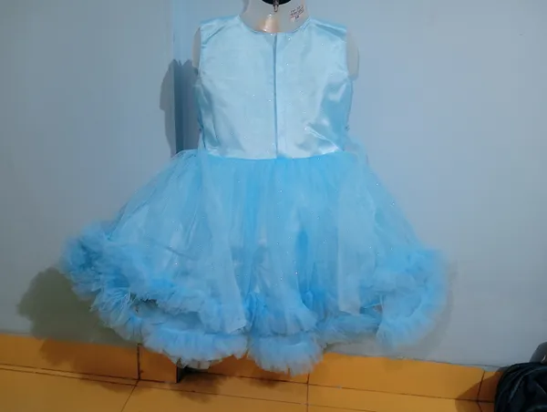 Light_Sky_Blue_Sparkle_Net_Fabric,_Inner_Material_Cotton_Dress_For_Girls
