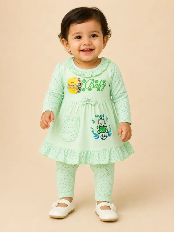 Mint_Green_Cotton_Dress_For_Girls