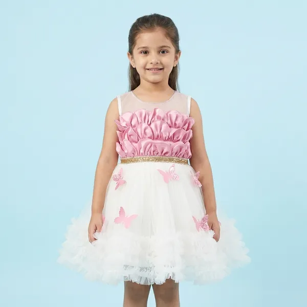Rose_Pink_Pal_Net_Fabric,_Inner_Material_Cotton_Dress_For_Girls