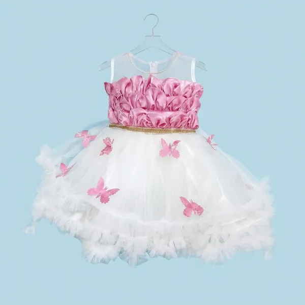 Rose_Pink_Pal_Net_Fabric,_Inner_Material_Cotton_Dress_For_Girls