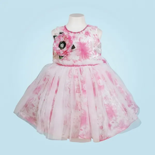 Light_Pink_Digital_Print_Silky_Net_Fabric,_Inner_Material_Cotton_Dress_For_Girls