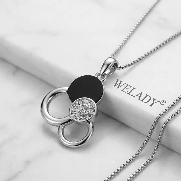 Silver_Mickey_Mouse_Crystal_Pendant_Necklace_Set_For_Women