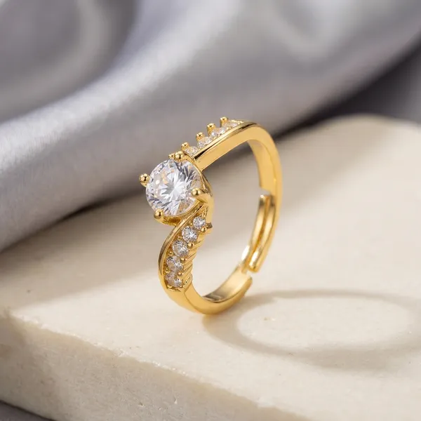 Pink_American_Diamond_Gold_Plated_Cubic_Zirconia_Adjustable_Ring_For_Women