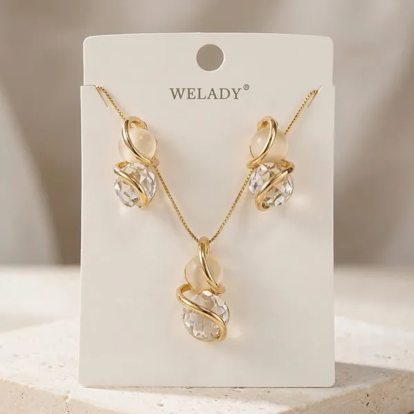 Gold_Stainless_Steel_Crystal_Spiral_Pendant_Necklace_And_Earrings_Set_For_Women