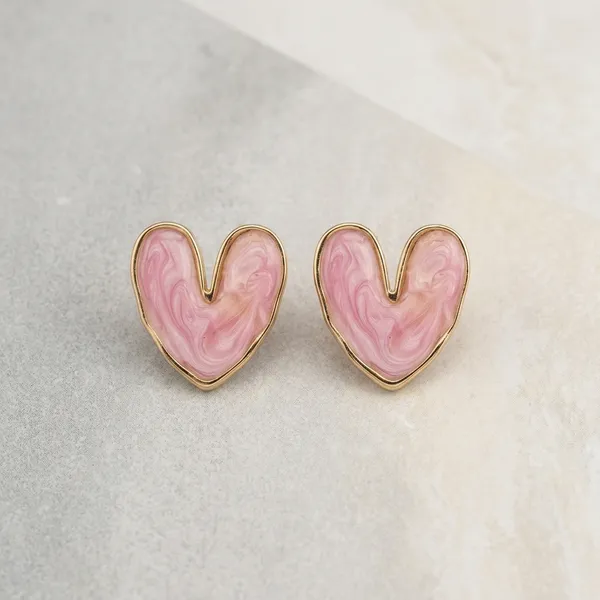 Pink_Resin_Heart_Shaped_Marbled_Stud_Earrings_For_Women