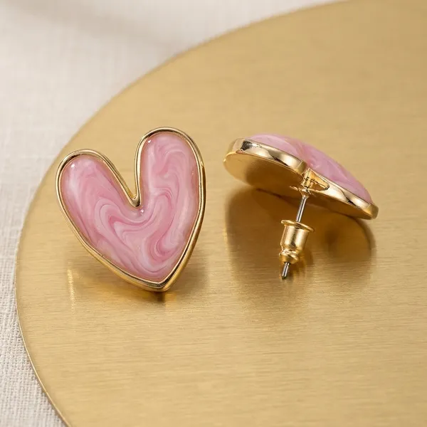 Pink_Resin_Heart_Shaped_Marbled_Stud_Earrings_For_Women