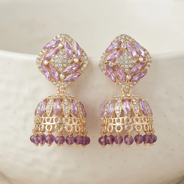 Pink_Crystal_Crown_Stud_Earrings_For_Women