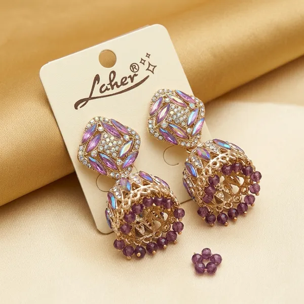 Pink_Crystal_Crown_Stud_Earrings_For_Women