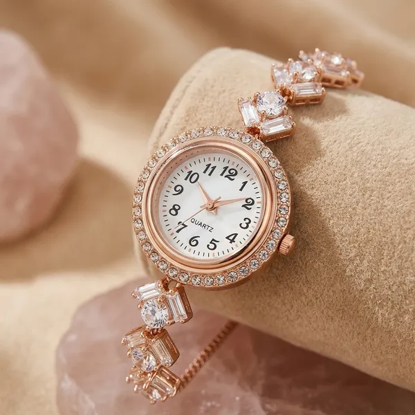 Rose_Gold_Stainless_Steel_Crystal_Analog_Bracelet_Watch_For_Women