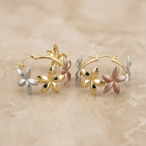 Gold_White_Metal_Tri_Tone_Plumeria_Floral_Hoop_Earrings_For_Women