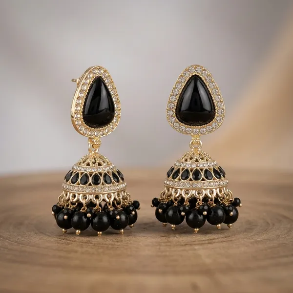 Black_Stone_Gold_Jhumka_Earrings_For_Women