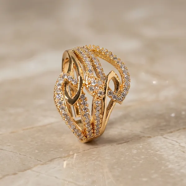 Gold_Cubic_Zirconia_Floral_Ring_For_Women