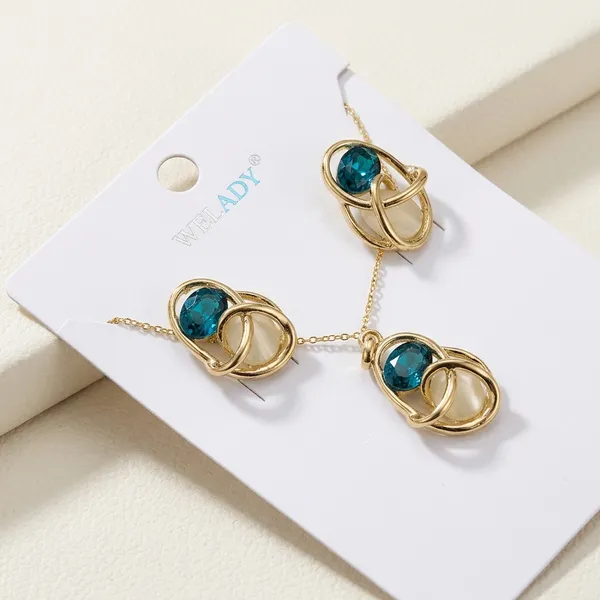 Gold_Blue_Stone_Heart_Pendant_Stainless_Steel_Necklace_Set_For_Women