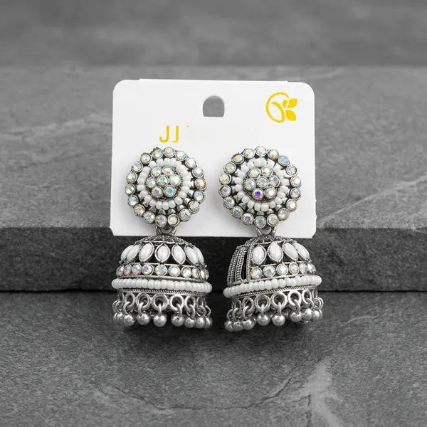 Silver_Stainless_Steel_Pearl_Embellished_Bell_Jhumka_Earrings_For_Women