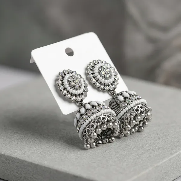 Silver_Stainless_Steel_Pearl_Embellished_Bell_Jhumka_Earrings_For_Women