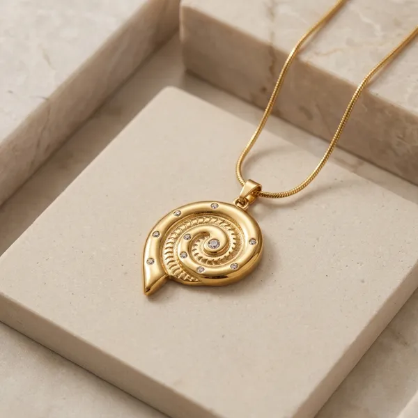 Gold_Anti_Tarnish_Spiral_Shell_Crystal_Pendant_Necklace_For_Women