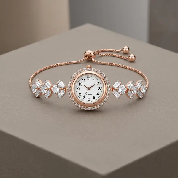 Rose_Gold_Stainless_Steel_Crystal_Analog_Bracelet_Watch_For_Women