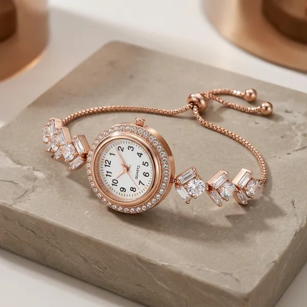 Rose_Gold_Stainless_Steel_Crystal_Analog_Bracelet_Watch_For_Women