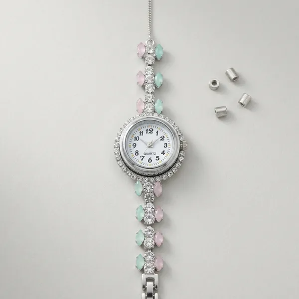 Silver_Turquoise_Floral_Crystal_Bracelet_Watch_For_Women