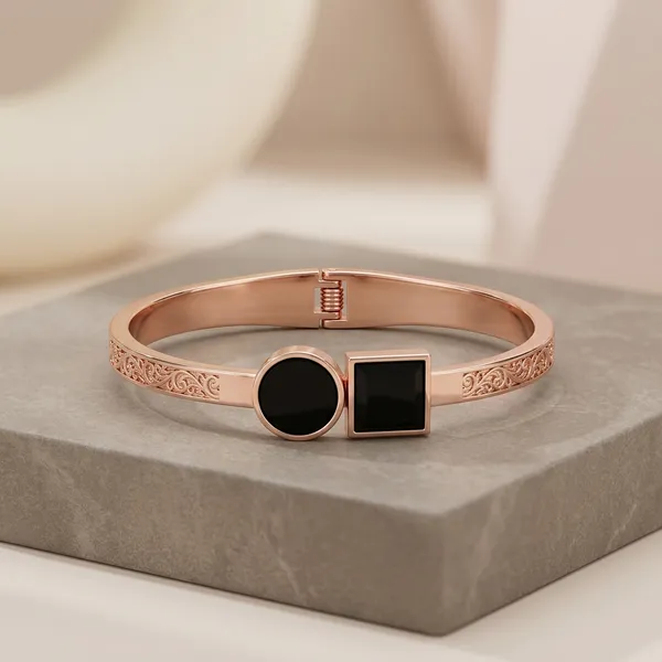 Rose_Gold_Black_Oval_Stone_Hinged_Cuff_Bracelet_For_Women