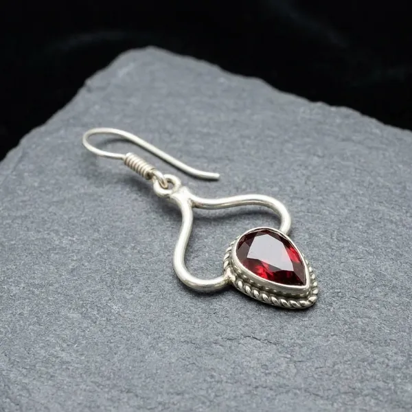 Silver_Maroon_Sterling_Gulaab_E_Sher_Earrings_For_Women